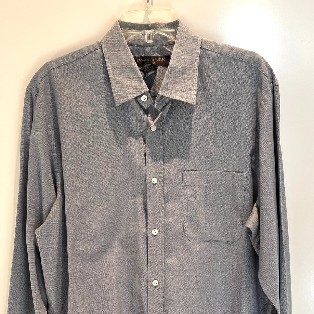 Banana Republic Relaxed Fit Long Sleeve Button Down Shirt Size L 100% Cotton